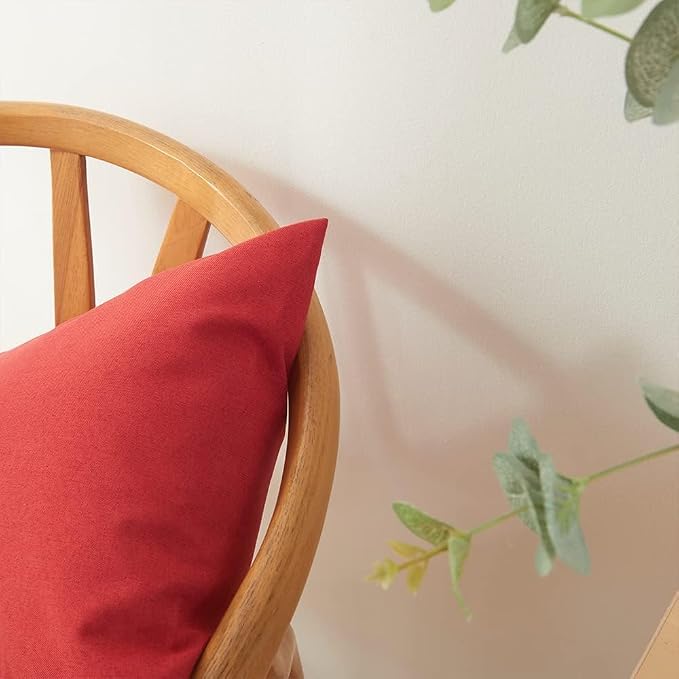WEMEON Outdoor Waterproof Pillow Covers 20x20in Set of 4, Solid Color Pillows Decorative Square Patio Furniture Pillows for Couch Patio Balcony Tent Garden (red/Green)