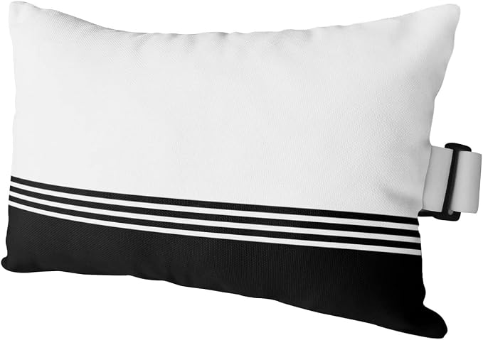 Outdoor Pillows Covers with Inserts Modern Art Black White Simple Striped Farmhouse Waterproof Pillow with Adjustable Strap Throw Pillows for Patio Furniture Recliner Lounge Chair, 12x20 inch, 1PCS