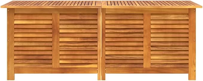 Garden Storage Box Natural Solid Acacia wood 59.1 x 19.7 x 22.0 in,Solid Acacia Wood Garden Storage Box for Outdoor Use – Rustic & Durable Storage Boxes