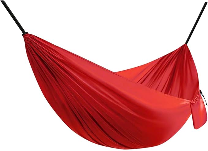 Foldable Portable Hammock for Travel and Outdoor Activities, Breathable Fabric Hanging Hammock with Adjustable Rope, Perfect for Camping, Garden, Patio, Beach Or Hiking Trips