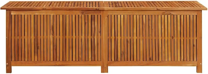 Outdoor Patio Storage Box 68.9x19.7x22.8 Inches Solid Acacia Wood with Waterproof Liner, Large Deck Box for Cushions Pillows Blankets Garden Tools, Durable Weatherproof Furniture with Gas Lift Lid