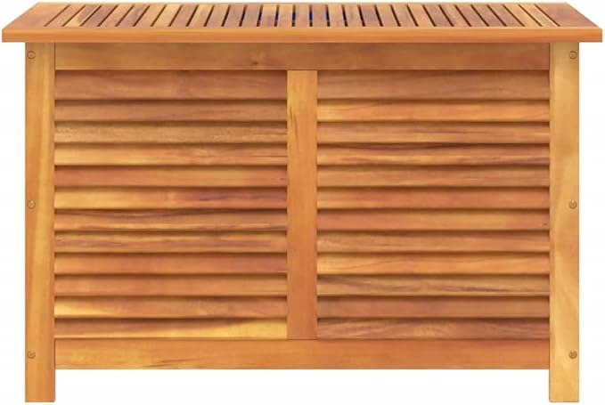 Solid Acacia Wood Outdoor Storage Box with Waterproof Bag 35.4"x19.7"x22" Weather-Resistant Garden Deck Box Patio Furniture Storage Container for Cushions Pool Toys