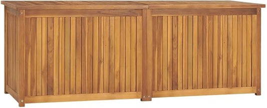 Solid Teak Wood Outdoor Storage Box 59.1"x19.7"x21.7" Weather Resistant Patio Furniture Deck Box with PE Bag for Gardening Tools Pool Toys Cushions
