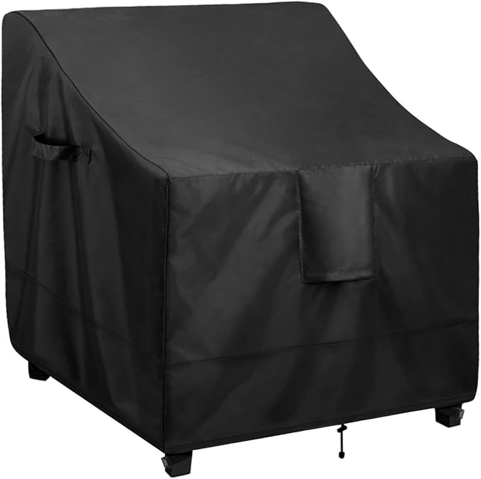 OutdoorLines Outdoor Waterproof Furniture Chair Cover - UV-Resistant Patio Lawn Chair Covers for Outdoor Furniture Windproof Heavy Duty Chair Covering, 1 Pack, 33.5Wx31.5Dx36H Inches, Black