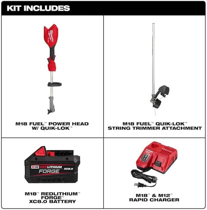 A for M18 Fuel String Trimmer Kit and Brush Cutter Attachment Bundle + TPT Premium cart tecforeman