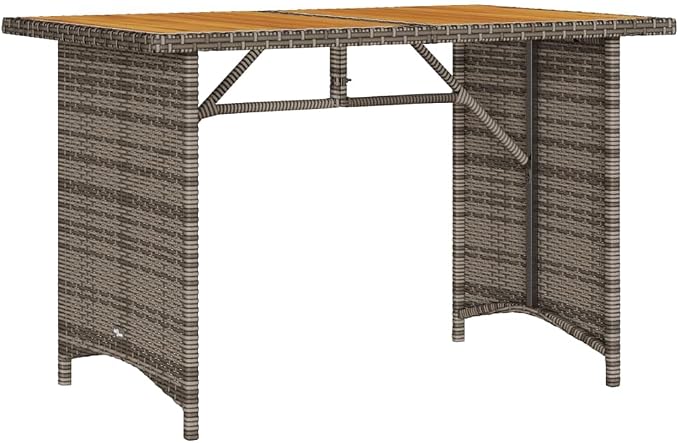 Garden Dining Set Grey Poly Rattan 3-Seater Sofa Outdoor Patio Furniture Set with Washable Cushions and Steel Frame Rectangular Table Couch for Backyard Deck Balcony