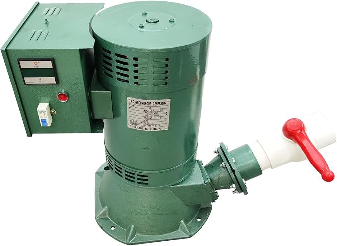 5KW Hydroelectric Generator Set Water Power Generator Automatic Voltage Regulation & Leakage Protection ≥15m/49FT Off-Grid Power Generator Pelton Turbine for Home/Rural Use 220V/60HZ