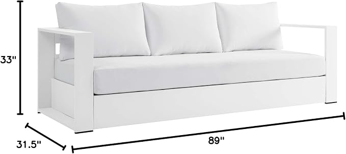 Modway Tahoe Aluminum 2-Piece Outdoor Patio Set in White White