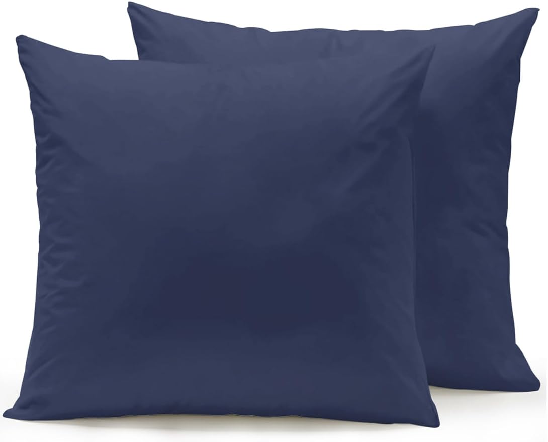 Vandarllin Waterproof Outdoor Pillow Set of 2 Solid Blue Color Decorative Throw Pillows Cover & Insert 18x18 Inch Pillowcase Dark Blue Square Pillows for Couch Sofa Bed Patio Furniture Indoor Outdoor