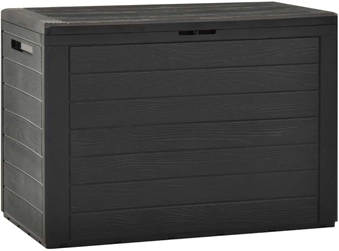 Outdoor Storage Box 50 Gallon Capacity, Weather Resistant Garden Deck Bin with Flap Closure for Patio, Balcony, Backyard, Anthracite, 30.7x17.3x21.7 Inches