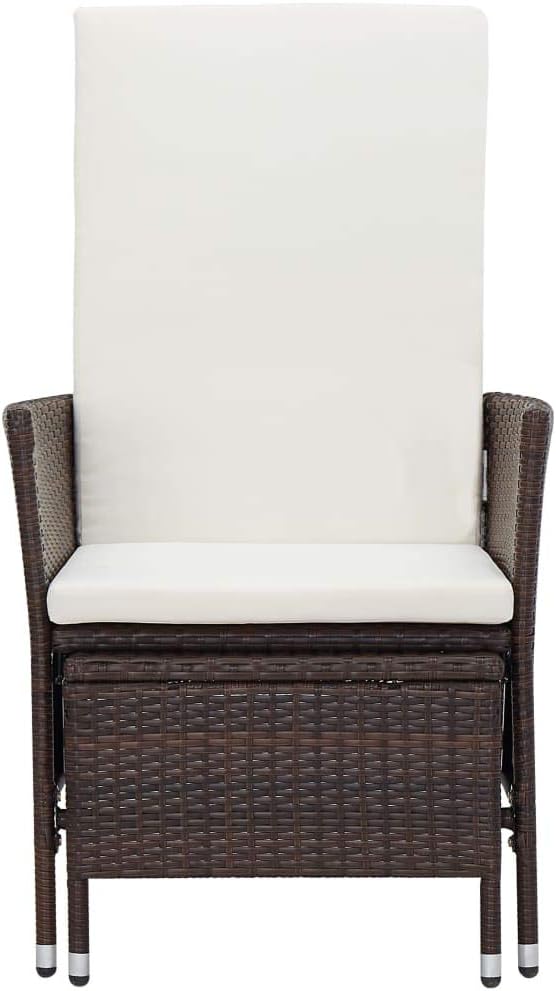 3 Piece Garden Lounge Set with Cushions, Brown Poly Rattan Outdoor Patio Chairs for Balcony and Terrace, 2 Armchairs and 1 Matching Piece Conversation Set