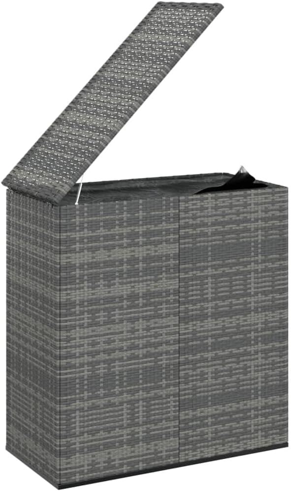 outdoor,patio storage box,Patio Cushion Box PE Rattan GrayDesigned for Courtyard Travel