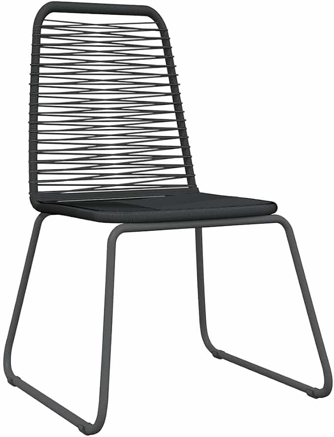 3 Piece Patio Dining Set, Outdoor Bistro Furniture with Glass Top Table and 2 PE Rattan Chairs, Steel Frame Small Garden Set for Balcony, Porch and Backyard, Black