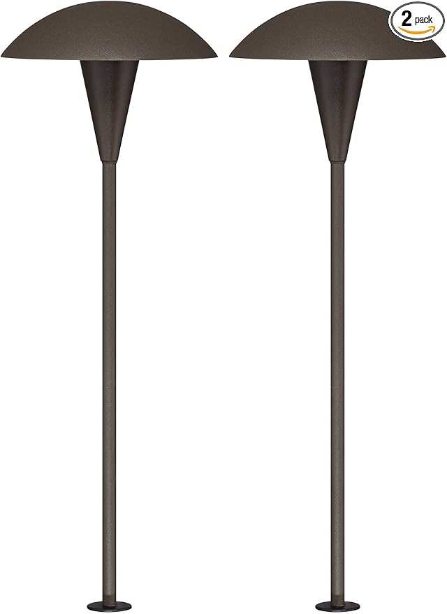 John Timberland Grant 18" High Mid Century Modern Outdoor Landscape Mushroom Path Lights Porch House Exterior Outside Set of 2 LED Bulb Weatherproof Brown Bronze Finish Metal Front Door Patio