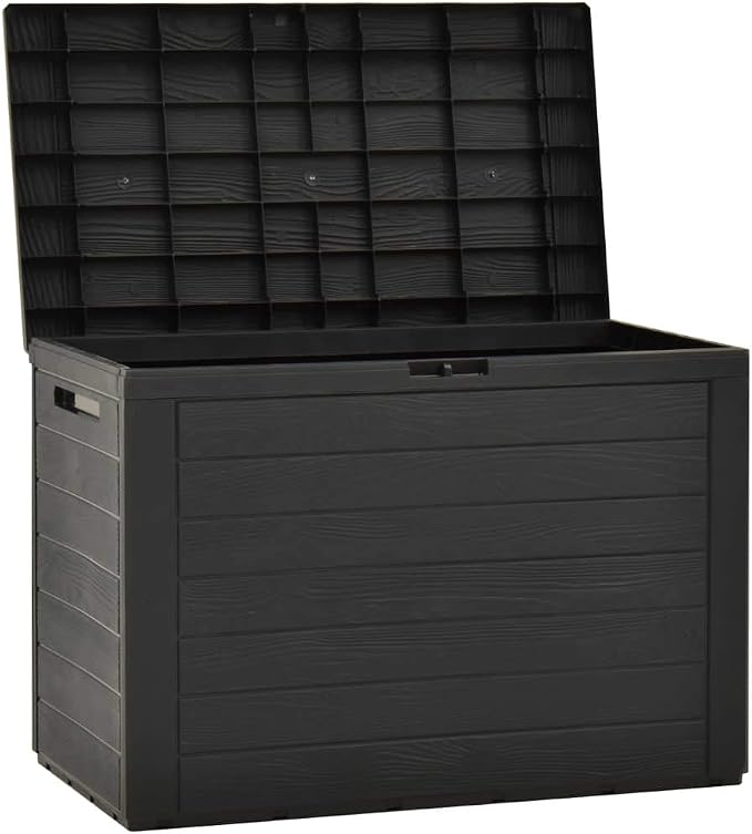 Outdoor storage cabinet with lid deck box Patio cabinet Outdoor cushion, cushion storage Outdoor toy storage cabinet Garden storage box Patio Storage Box Anthracite 38.7"x17.3"x21.7"