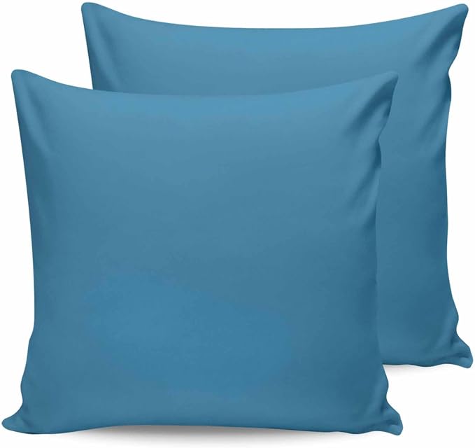 Outdoor Waterproof Throw Pillow Covers Set of 2 Wave Ride Blue Pillowcases 18x18 Inches Solid Color Patio Decorative Pillows Cushion Case Patio Pillows for Couch Bed Chair Garden