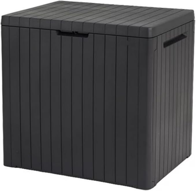 30 Gallon Outdoor Deck Box, Waterproof Resin Storage with Lid for Patio Furniture Cushions, Toys, Pool Accessories