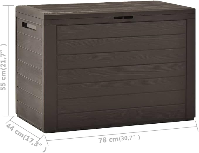 Garden Storage Box Indoor/Outdoor Storage Container and Gardening Tools - Store Items on Patio, Garage, Yard. Brown 38.7"x17.3"x21.7"