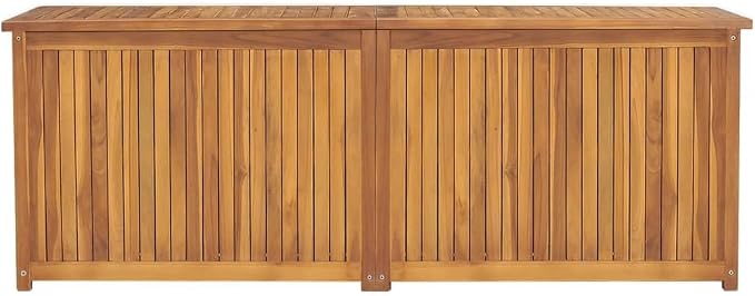 Wooden Patio Storage Box, Outdoor Storage Container, Wood Storage Box, Wooden Portable Deck Box & Outdoor Container, 59.1"x19.7"x21.7" Solid Wood Teak,-115