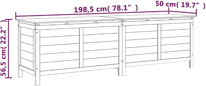 Large Solid Fir Wood Garden Storage Box with Ventilated Slatted Bottom, Rustic Outdoor Patio Organizer for Cushions and Gardening Tools, Moisture-Resistant Wooden Deck Box
