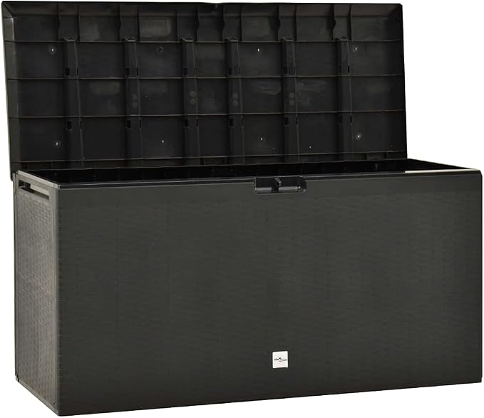 Patio Storage Box Anthracite,Deck Box,Outdoor Cushions,Storage Table,Porch Storage Box,Toy Box,Storage Side Table,for Home,Garden,Patio,Pool,Back-Yard,Lawn,44.9"x18.5"x23.6"