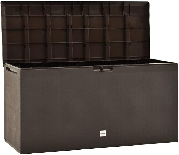 Patio Storage Box,toolbox,deck box,outdoor storage box,Suitable for both indoor and outdoor use,Lockable (lock is not included), Brown 44.9"x18.5"x23.6"