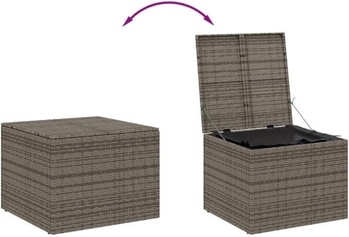 Outdoor Storage Box 291L, Garden Deck Bin with Water-Resistant Liner, Resin Wicker Organizer for Patio Furniture Cushions, Tools and Backyard Supplies, Grey