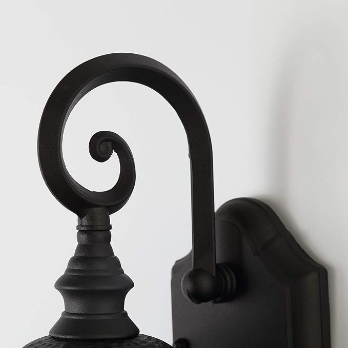 Outdoor Wall Lantern, 16'' Black Outdoor Wall Light Fixtures
