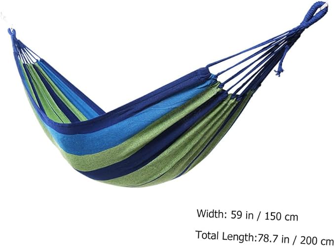 Milisten Double Canvas Swing Hammock for Two Adults Outdoor Travel Hanging Hammock with Thickened Widened Fabric for Garden Patio and Backyard