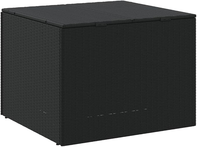 Outdoor Garden Storage Box Black 76.9 Gal Waterproof PE Rattan with Removable Bag for Patio Furniture Cushions Pillows Blankets 31.5 x 29.5 x 23.2 Inches