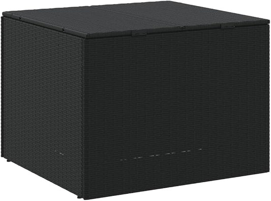 Outdoor Storage Box Poly Rattan Garden Deck Chest with Zipped Liner and Gas Lift Mechanism for Patio Furniture Cushions and Pillows Large Wicker Trunk in Various (80 x 75 x 59 cm)