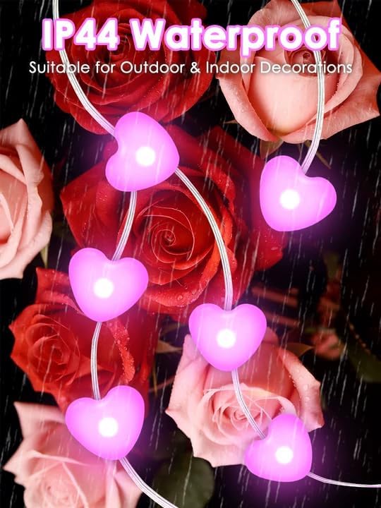 Pink Heart Fairy Lights Battery Operated 30 LED String lights Valentines | Remote Control, 8 Modes, Timer, Adjustable brightness, Waterproof Lights for Indoor Outdoor Classroom Christmas Decor