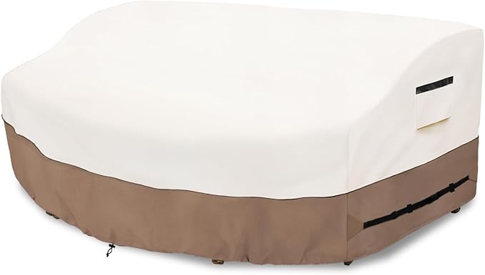 Outdoor Daybed Cover for 89" Patio Sofa - Heavy Duty 600D Waterproof UV-Resistant All-Weather Protection Furniture Cover with Air Vent (Beige)