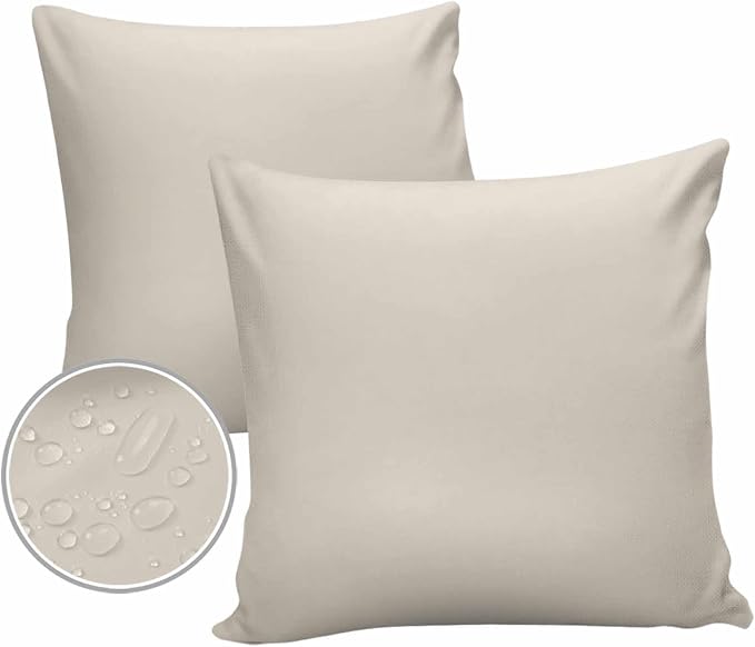 Outdoor Waterproof Throw Pillow Covers Set of 2 Swan White Pillowcases 26x26 Inches Simple Style Patio Decorative Pillows Cushion Case Patio Pillows for Couch Bed Chair Garden