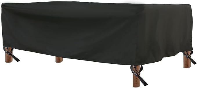Patio Furniture Cover,Waterproof for Outdoor Dining Table and Chair Cover, Furniture Sofa Set Covers, patio table cover, 108" W x 82" D x 27.5" H Black