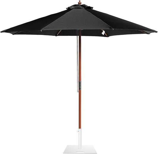 Yescom 9ft Coastal Solid Wood Umbrella Pulley Lift Commercial Base with Wheel Included for Seaside Restaurant Terrace Poolside Beach Club