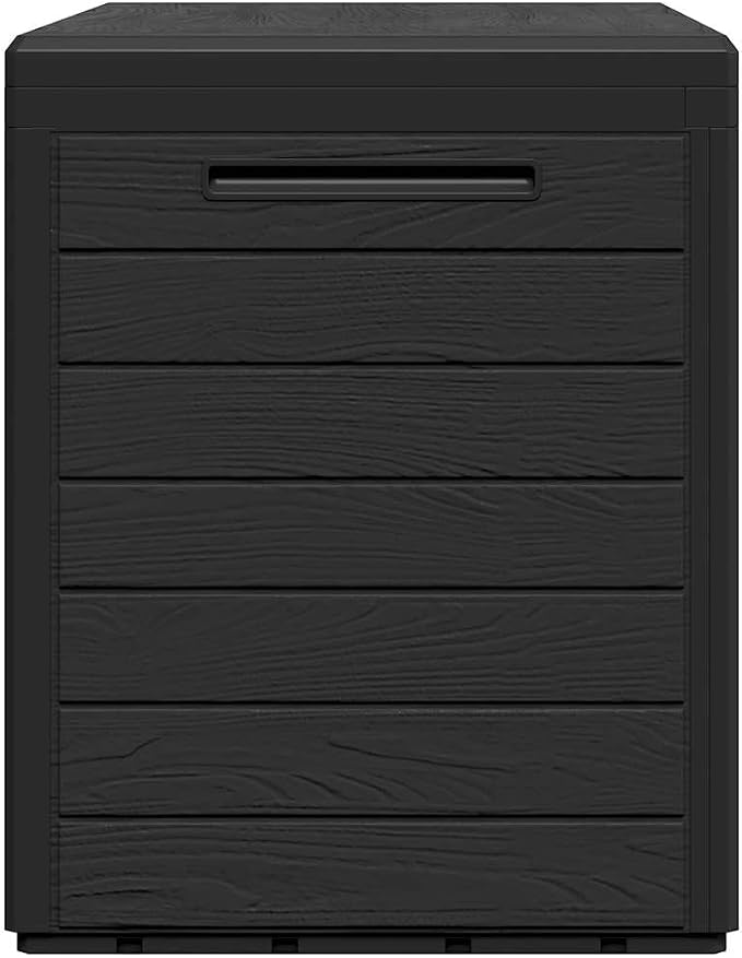 50 Gallon Outdoor Storage Box 30.7"x17.3"x21.7" Polypropylene Patio Garden Tool Chest Anthracite Matte Flap for Balcony Backyard Garage