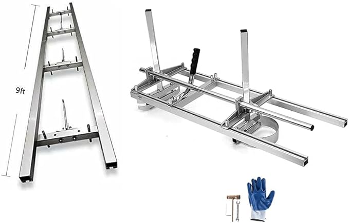 Portable Chainsaw Mill 36 Inches Planking Milling Bar Size 14 Inches to 36 Inches,with 9Ft Rail Mill Guide System