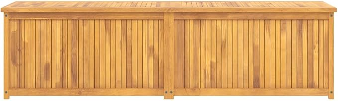 Natural Solid Teak Wood Garden Box, 78.7x19.7x21.7 inch Rectangular Outdoor Storage Solution, Weather-Resistant Patio Deck Box for Tools, Cushions, and Toys