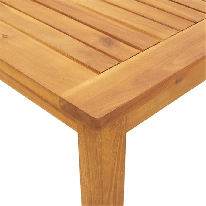 Afuera Living 5 Piece Patio Dining Set, Acacia Wood, Brown Oiled Finish, Folding Chairs, Rectangular 55.1 x 31.5 in Table, Garden or Terrace Outdoor Dining Set for 4 People