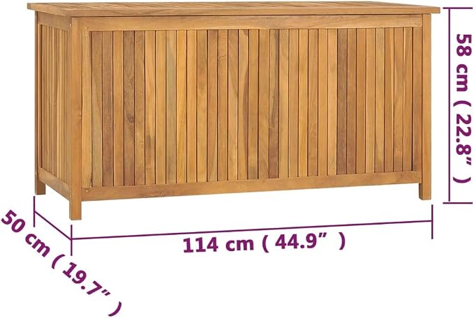 Solid Wood Outdoor Storage Bench,Solid Teak Wood Garden Deck Box Patio Storage Box with Liftable Top Outdoor Wooden Storage Container for Patio,Backyard,Poolside, 44.9"x19.7"x22.8"
