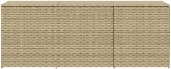 Garden Storage Box Mix Beige PE Rattan Outdoor Deck Box 984L Extra Large Capacity for Patio Furniture Cushions Pillows and Blankets, Powder-Coated Steel Frame 70.9 x 35.4 x 27.6 in.