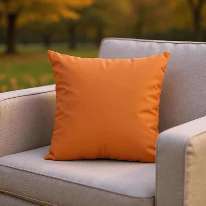 RSH DECOR: Sunbrella Square Throw Pillows Set of 4 | 24" x 24" | Water and Fade-Resistant Performance Fabric | Outdoor Pillow Covers with Down-Alternative Inserts | Canvas Tuscan