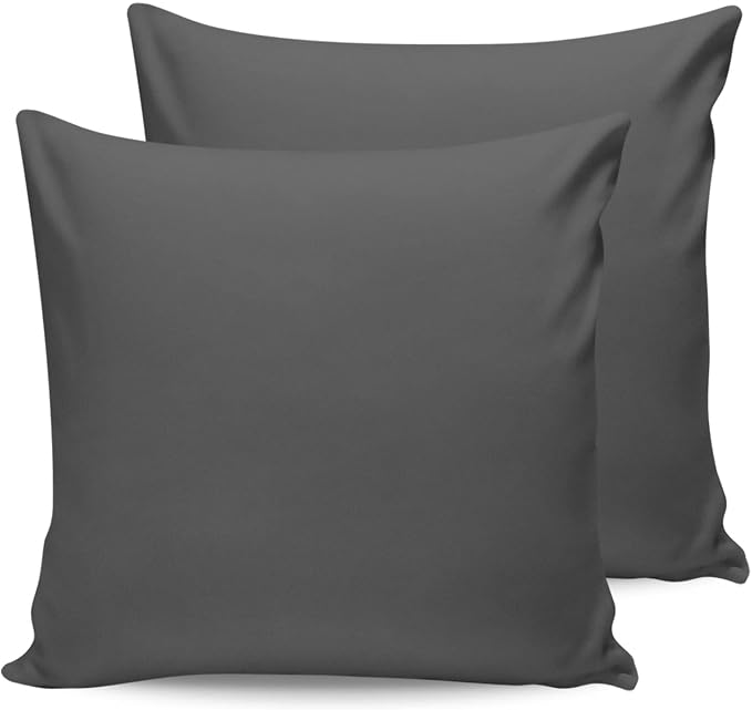Outdoor Waterproof Throw Pillow Covers Set of 2 Dark Grey Pattern Pillowcases 20x20 Inches Pure Colour Patio Decorative Pillows Cushion Case Patio Pillows for Couch Bed Chair Garden