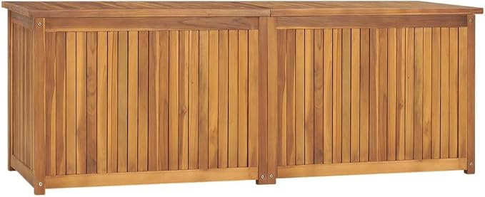 Solid Wood Patio Storage Box Outdoor Storage Bench, Solid Teak Wood Deck Box, Wooden Outdoor Storage Organization Box with Liftable Top for Garden,Patio,Backyard, 59.1"x19.7"x21.7"