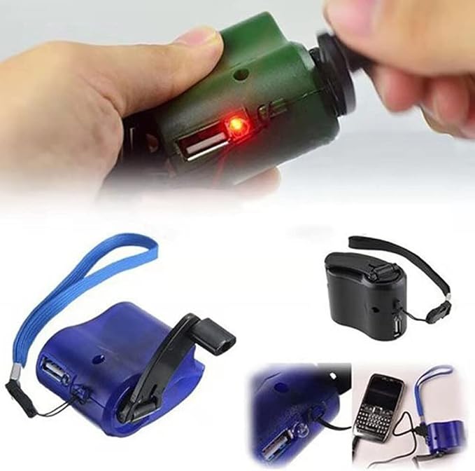 USB Hand Crank Charger, Portable Hand Crank Generator for Camping Outdoor Charging, Mobile Power