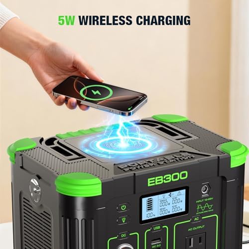GRECELL 330W Portable Power Station 288.6Wh Solar Generator with USBC PD 60W, 120V Outlet Perfect for Camping, Outdoor Trips, Home Backup & Travel