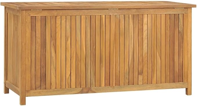 Patio Garden Storage Box, Outdoor Storage Box Deck Box, Entryway Storage Box, Outdoor Storage Organization Box for Patio Garden Balcony Yard, 44.9"x19.7"x22.8" Solid Wood Teak,-249