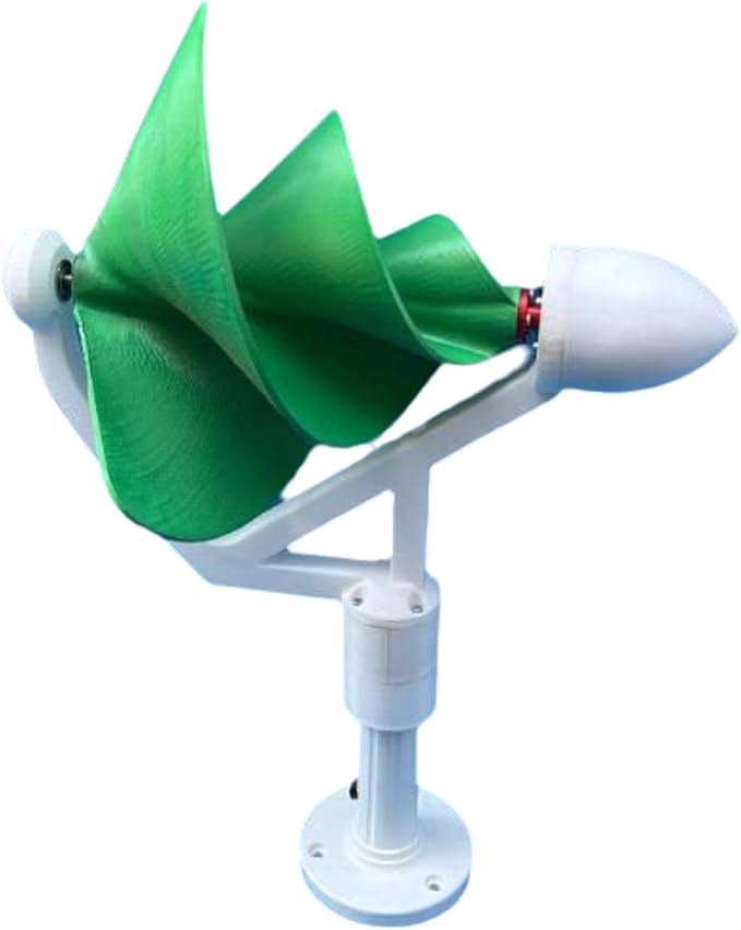 Spiral Wind Generator, Spiral Wind Generator Model, Three-Phase, Brushless, for Outdoor Use, Green