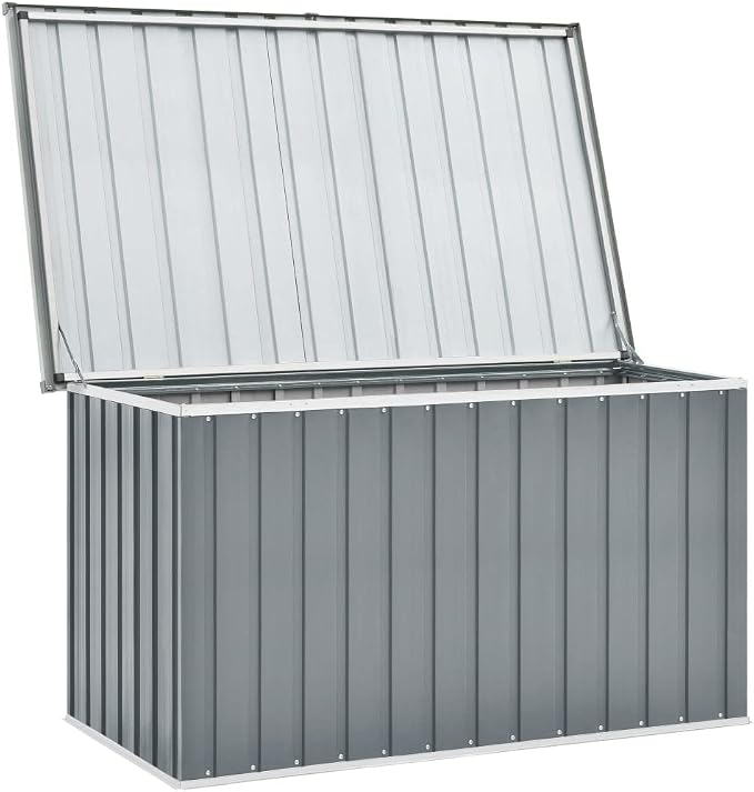 Patio Storage Box,Deck Storage Box,Outdoor Toy Box,Outdoor Cushion Storage,Easy to Open and Close with Hinged Lid, for Patio Furniture Cushion Storage, Gray 58.7"x39"x36.6"